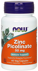 NOW Zinc Picolinate 50 мг, 60 капс