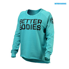 Better bodies 110741-522 Wideneck Sweatshirt Женская толстовка без молнии, голубая