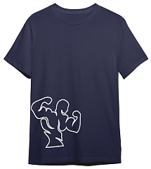 Kultlab Футболка мужская с белым контурным логотипом на боку, серая