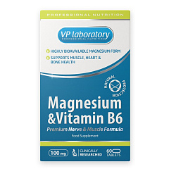 VP Laboratory Magnesium + Vitamin B6, 60 таб