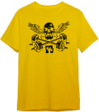 Kultlab Футболка мужская Чёрный череп, жёлтая - чёрная