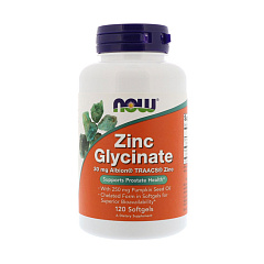 NOW Zinc Glycinate 30 мг, 120 капс