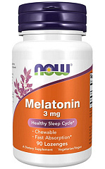 NOW Melatonin 3 мг, 90 леденцов