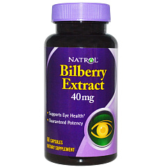 Natrol Bilberry 40 мг, 60 капс