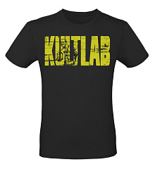 Kultlab Футболка мужская Джей Катлер (жёлтый логотип), чёрная - жёлтая