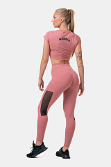 Nebbia 573 High-Waist & Mesh Leggings, бледно-розовый