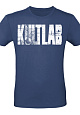 Kultlab Футболка мужская Бодибилдер (белый логотип), синяя - белая