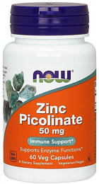 NOW Zinc Picolinate 50 мг, 60 капс