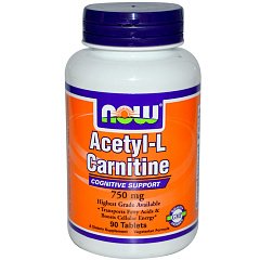 NOW Acetyl L-Carnitine 750 mg, 90 таб