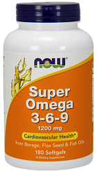 NOW Super Omega 3-6-9 1200 mg, 180 капс