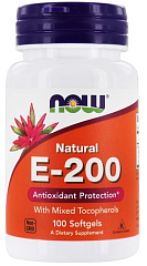 NOW Vitamin Е-200 Mixed Tocopherols, 100 капс