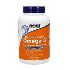 NOW Omega 3, 180 капс