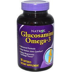 Natrol Glucosamine Omega-3, 90 капс