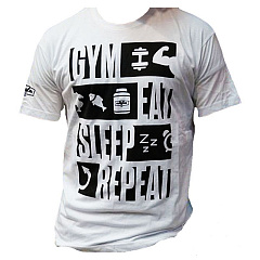 Maxler Футболка Gym Eat Sleep Repeat, белая