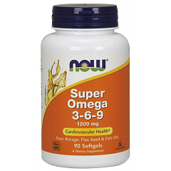 NOW Super Omega 3-6-9 1200 mg, 90 капс