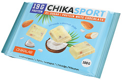 Chikalab Chika Sport Протеиновый белый шоколад без сахара, 100 гр
